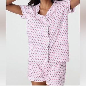 Roller Rabbit Pink Heart Polo Pajamas